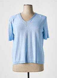 Pull coupe cintrée manches courtes bleu MINO MORA femme
