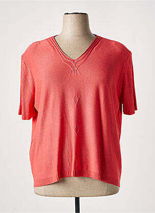 Pull coupe cintrée manches courtes orange MINO MORA femme
