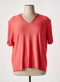 Pull coupe cintrée manches courtes orange MINO MORA femme