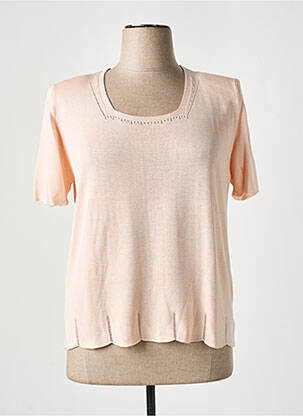 Pull coupe cintrée manches courtes rose MINO MORA femme