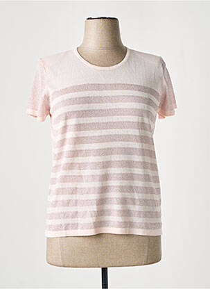 Pull coupe cintrée manches courtes rose MINO MORA femme