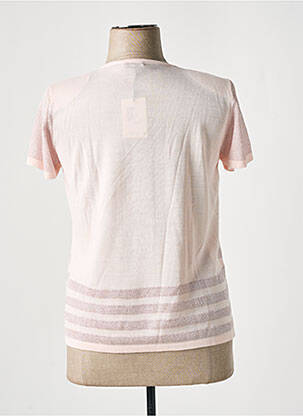 Pull coupe cintrée manches courtes rose MINO MORA femme