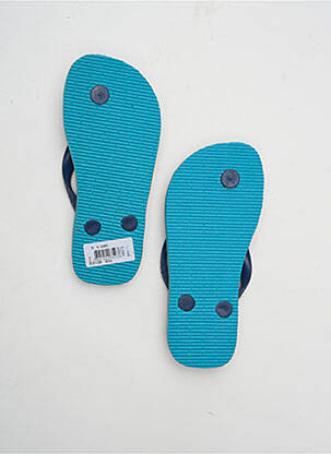 Tongs tissage satiné bout ouvert bleu HAVAIANAS garcon