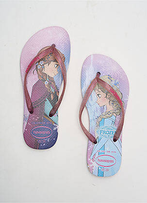 Tongs tissage satiné rose HAVAIANAS fille