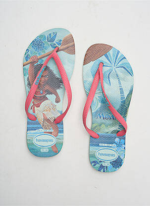 Tongs tissage satiné bout ouvert rose HAVAIANAS fille