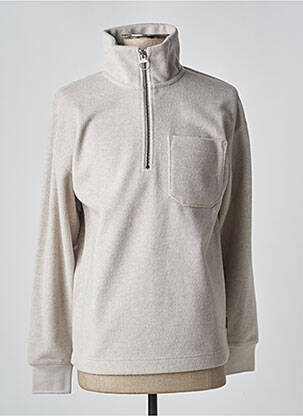 Pull tissage chiné manches longues beige TOM TAILOR homme
