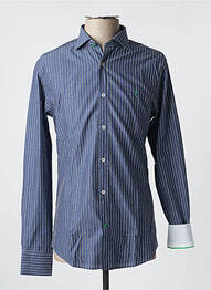 Chemise manches longues imprimé rayures bleu CARNET DE VOL homme