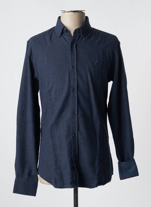 Chemise manches longues bleu CARNET DE VOL pour homme