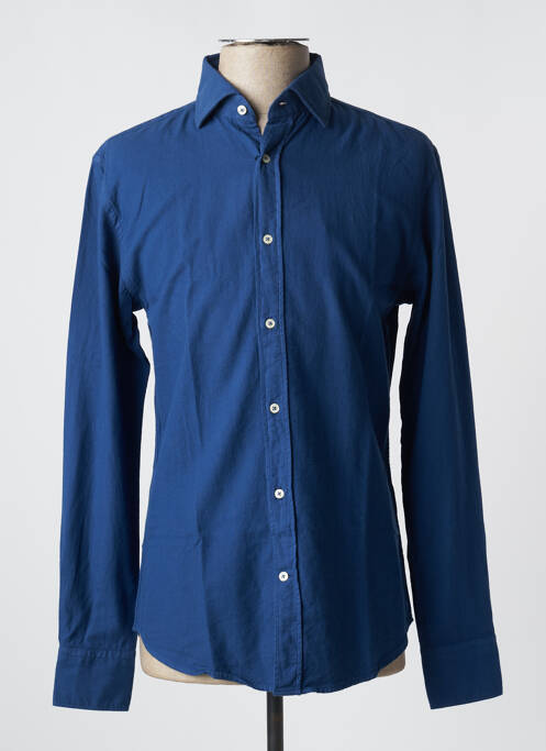 Chemise manches longues bleu CARNET DE VOL pour homme