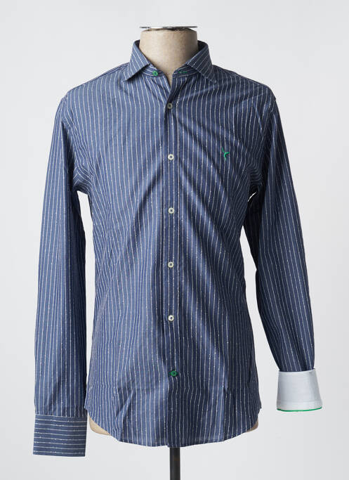 Chemise manches longues bleu CARNET DE VOL pour homme