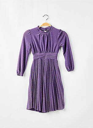 Robe longue fermeture boutonnée au dos manches longues violet DIXIE fille