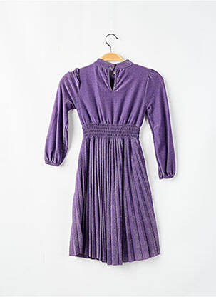 Robe longue fermeture boutonnée au dos manches longues violet DIXIE fille