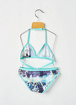 Maillot de bain 2 pièces culotte bleu DKNY fille