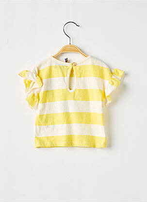 T-shirt fermeture boutonnée au dos manches courtes jaune BOBO CHOSES fille
