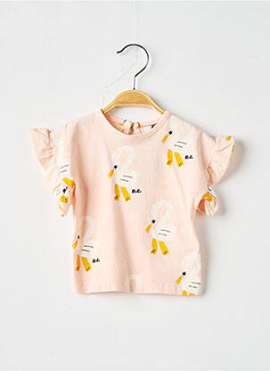 T-shirt fermeture boutonnée au dos manches courtes rose BOBO CHOSES fille