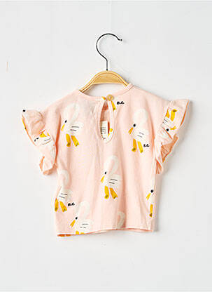 T-shirt fermeture boutonnée au dos manches courtes rose BOBO CHOSES fille