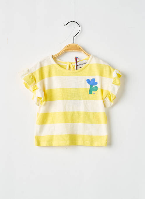 T-shirt fermeture boutonnée au dos manches courtes jaune BOBO CHOSES fille