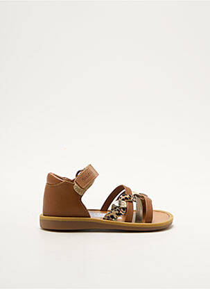 Sandales/nu pieds tissage métallisé bout ouvert marron POM D'API fille