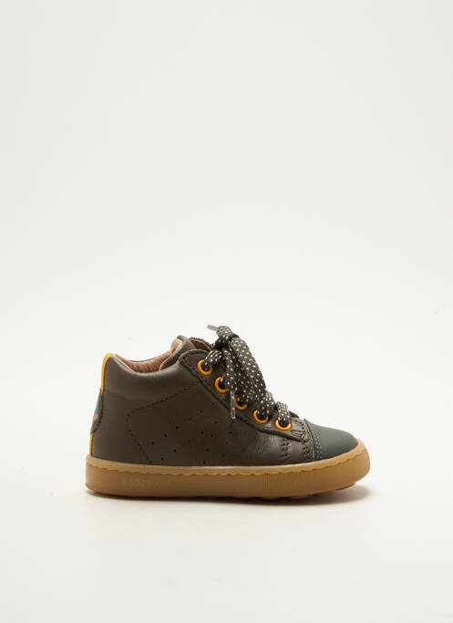 Baskets tissage satiné bout rond vert BABYBOTTE garcon