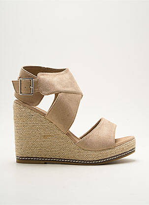 Espadrilles fermeture boucle(s) talon haut de 10cm et plus beige CASSIS COTE D'AZUR femme