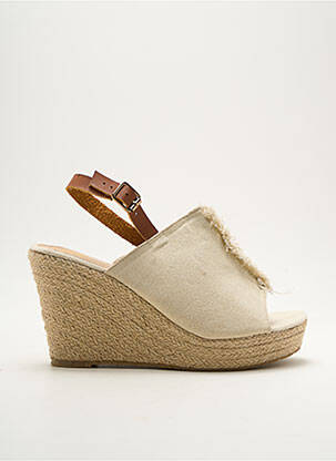 Espadrilles fermeture boucle(s) talon haut de 10cm et plus beige CASSIS COTE D'AZUR femme