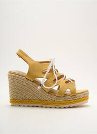 Espadrilles fermeture lacets talon haut de 10cm et plus jaune CASSIS COTE D'AZUR femme