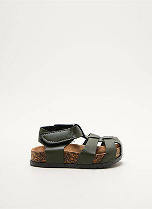 Sandales/nu pieds matière lisse bout rond vert BABY MOCS garçon