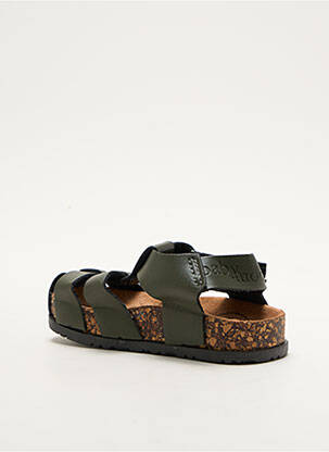 Sandales/nu pieds matière lisse bout rond vert BABY MOCS garçon