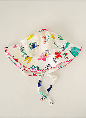 Chapeau imprimé fleurs blanc CATIMINI fille