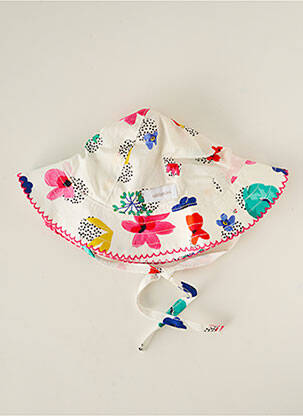 Chapeau imprimé fleurs blanc CATIMINI fille