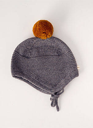 Bonnet fermeture liens à nouer gris LES PETITES CHOSES garçon