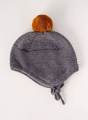 Bonnet fermeture liens à nouer gris LES PETITES CHOSES garçon