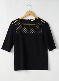 Pull col rond manches 3/4 noir FENDI femme