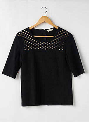 Pull col rond manches 3/4 noir FENDI femme