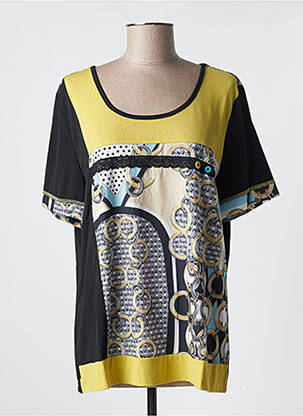 Top stretch manches courtes jaune PURPLEROSE femme