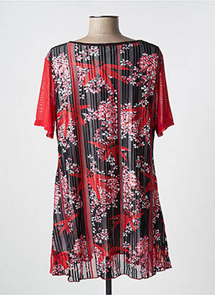Tunique manches courtes coupe fluide rouge PURPLEROSE femme