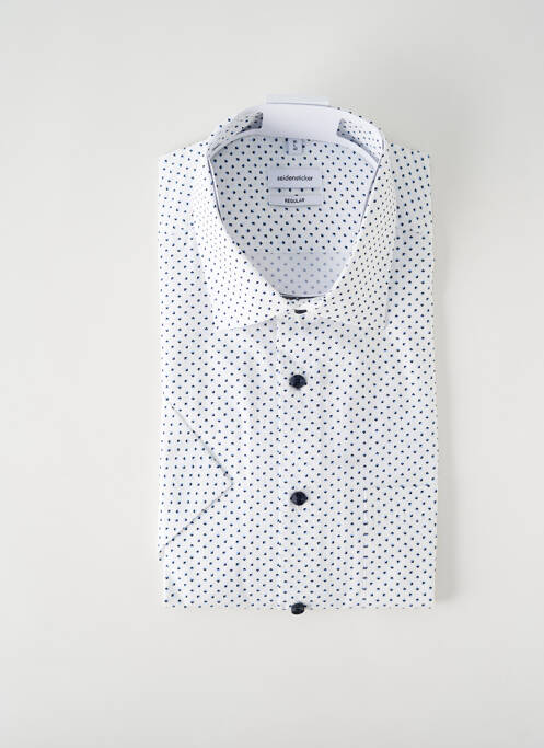 Chemise manches courtes blanc SEIDEN STICKER pour homme