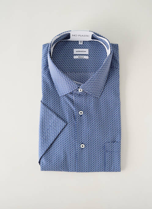 Chemise manches courtes bleu SEIDEN STICKER pour homme