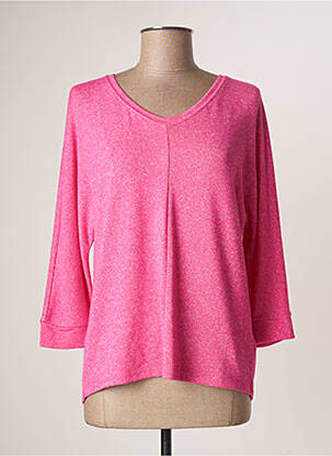 Pull tissage chiné fines bretelles rose STREET ONE femme