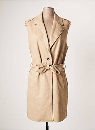 Gilet sans manche poches beige GEISHA femme