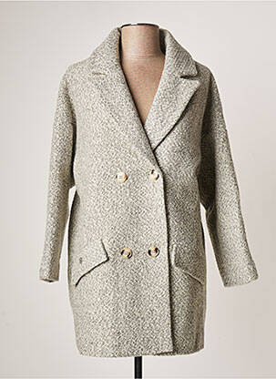 Manteau long coupe droite sans capuche gris CHATTAWAK femme