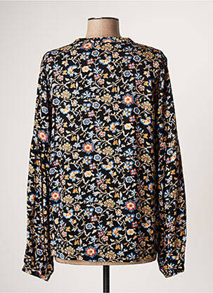 Chemisier col mao manches longues noir GEISHA femme