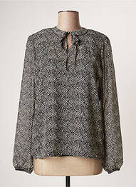 Blouse légère et transparente manches longues noir GEISHA femme