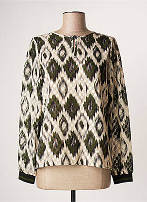 Blouse légère et transparente manches longues vert GEISHA femme