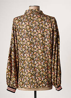 Chemisier imprimé fleurs manches longues marron GEISHA femme