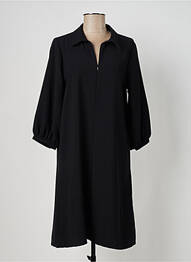 Robe mi-longue manches longues manches longues noir GEISHA femme
