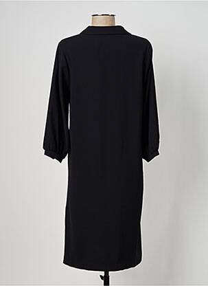 Robe mi-longue manches longues manches longues noir GEISHA femme