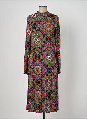 Robe longue manches longues manches longues noir GEISHA femme