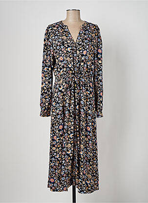 Robe longue manches longues manches longues noir GEISHA femme