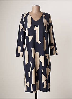 Robe mi-longue imprimé fantaisie manches longues bleu STREET ONE femme